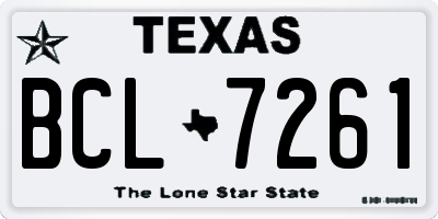TX license plate BCL7261