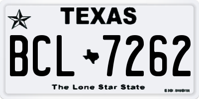 TX license plate BCL7262