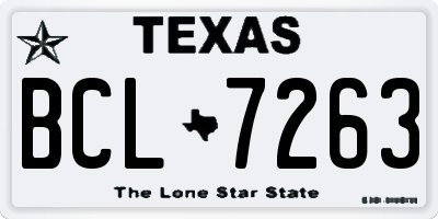 TX license plate BCL7263
