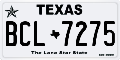 TX license plate BCL7275