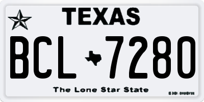 TX license plate BCL7280