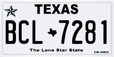 TX license plate BCL7281