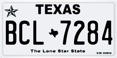 TX license plate BCL7284