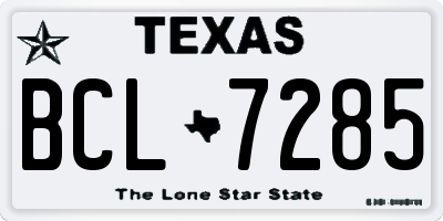 TX license plate BCL7285