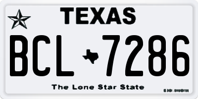 TX license plate BCL7286