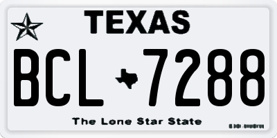 TX license plate BCL7288