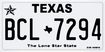 TX license plate BCL7294