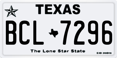 TX license plate BCL7296