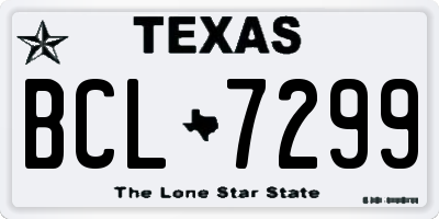 TX license plate BCL7299