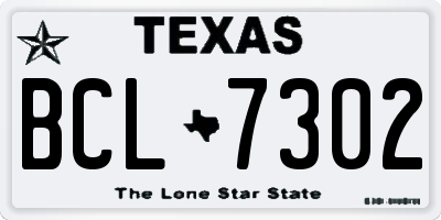 TX license plate BCL7302