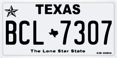 TX license plate BCL7307