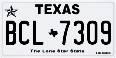 TX license plate BCL7309