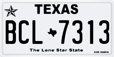 TX license plate BCL7313