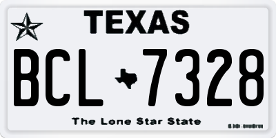TX license plate BCL7328