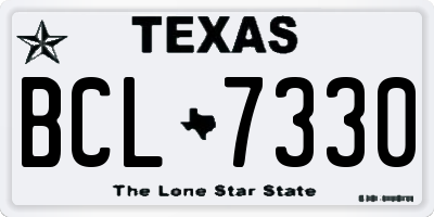 TX license plate BCL7330