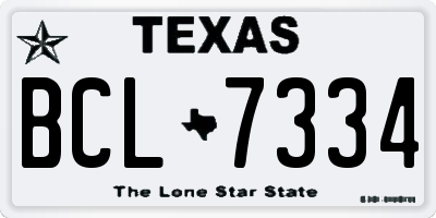 TX license plate BCL7334