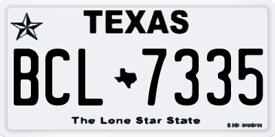TX license plate BCL7335