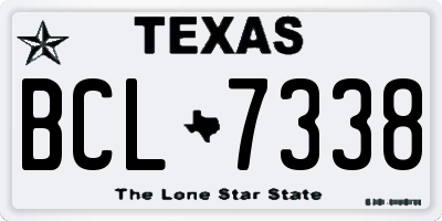 TX license plate BCL7338