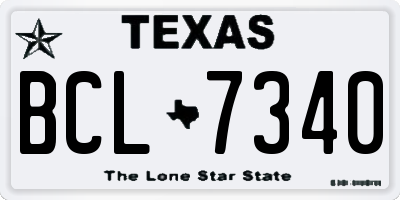 TX license plate BCL7340