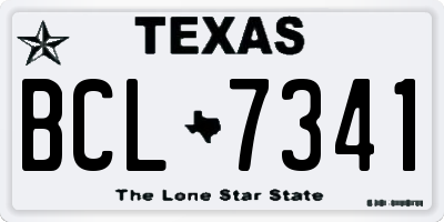 TX license plate BCL7341