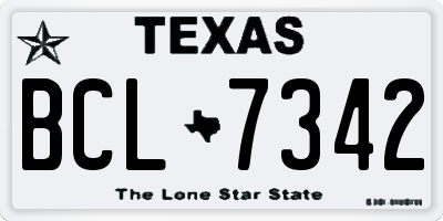 TX license plate BCL7342