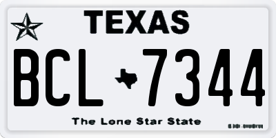 TX license plate BCL7344