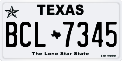 TX license plate BCL7345