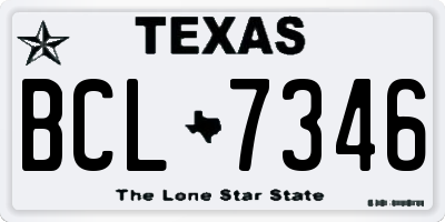 TX license plate BCL7346