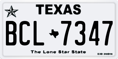 TX license plate BCL7347