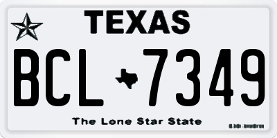 TX license plate BCL7349