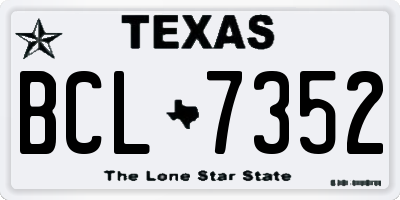 TX license plate BCL7352