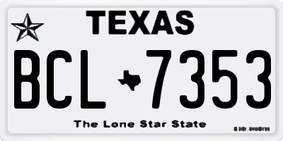 TX license plate BCL7353