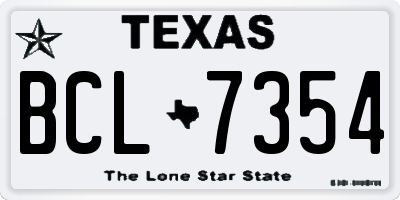TX license plate BCL7354