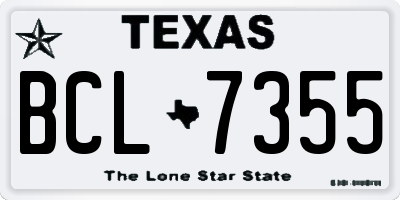 TX license plate BCL7355