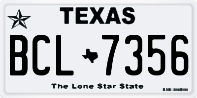 TX license plate BCL7356
