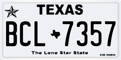TX license plate BCL7357