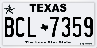 TX license plate BCL7359