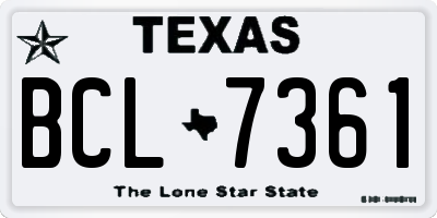 TX license plate BCL7361
