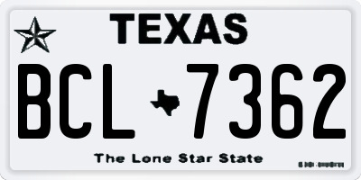 TX license plate BCL7362