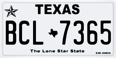 TX license plate BCL7365