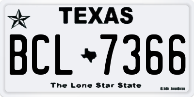 TX license plate BCL7366