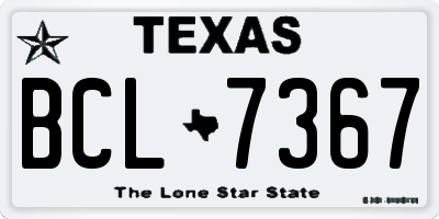 TX license plate BCL7367