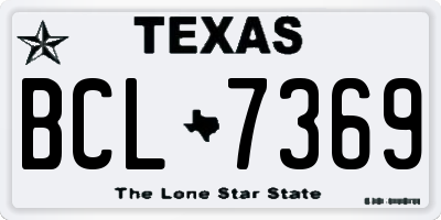 TX license plate BCL7369
