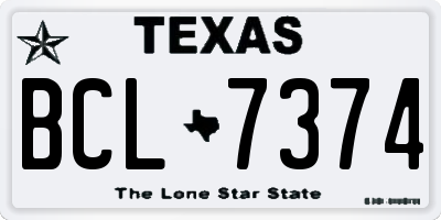 TX license plate BCL7374