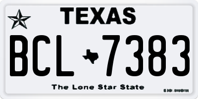 TX license plate BCL7383