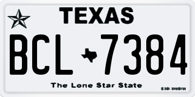 TX license plate BCL7384