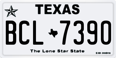 TX license plate BCL7390