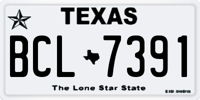 TX license plate BCL7391