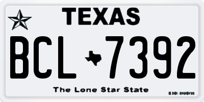 TX license plate BCL7392