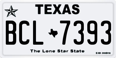 TX license plate BCL7393